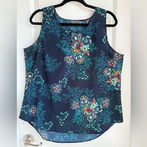 Van Heusen Navy & bright floral tank, super lightweight, Sz XL